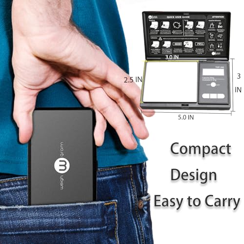 Weigh Gram 200g Digital Pocket Gram Scale 0.01g Accuracy, 200g x 0.01g Mini Digital Grams Scale, Small Food Scale, Jewelry...