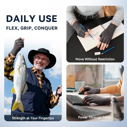 Duerer Arthritis Gloves Women Men, Carpal Tunnel, Rheumatiod, Tendonitis, Fingerless Hand Thumb Compression Gloves