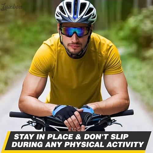 2 Pcs Sport Sunglasses Men - Lightweight & Flexible Running Glasses for Men and Women, Secure Fit, Scratch-Resistant Lense...