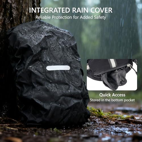 Zavothy Hydration Backpack with Rain Cover, 1.5L Lightweight Hydration Pack for Hiking, Cycling & Trail Running