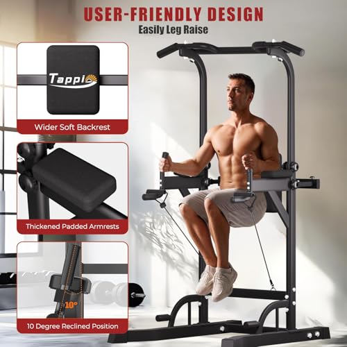 Tappio Power Tower Pull Up Bar for Home Gym, Multi Functional Pull Up Bar Stand Dip Bar Station, Adjustable Height Workout...