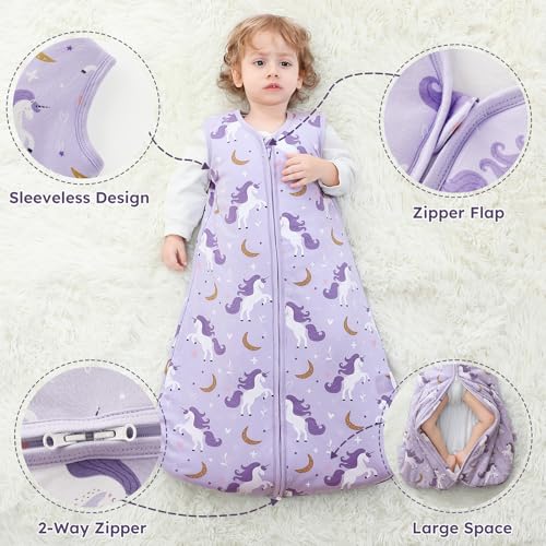 Yoofoss Baby Sleep Sack 0-6 Months, TOG 2.5 Baby Wearable Blanket with 2-Way Zipper, 100% Organic Cotton Fabric Winter New...