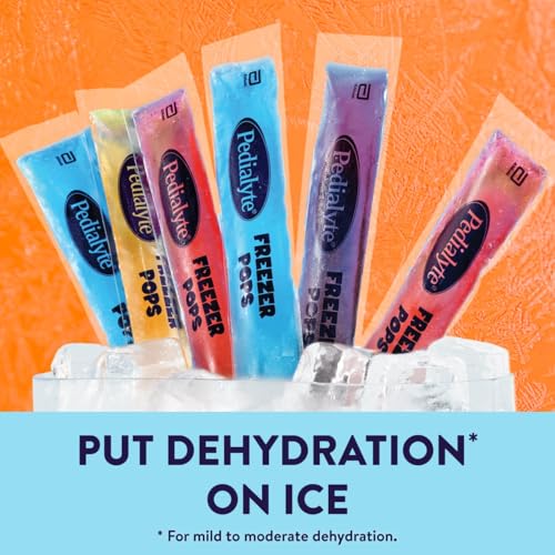Pedialyte Electrolyte Solution Freezer Pops, Hydration Variety Pack— Grape, Blue Raspberry, Cherry, Orange, Pack of 16