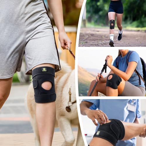 Plus Size Knee Brace with Side Stabilizers & Patella Gel Pads for Men & Women, Adjustable Knee Support for Knee Pain, Inju...