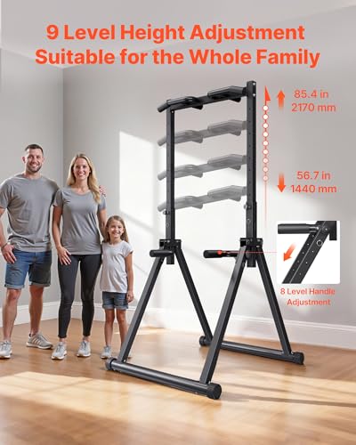 VEVOR Pull Up Bar, 330LBS Capacity Portable Pullup Bar Station, Pullup Bars Free Standing with Triangular Structure & Heav...