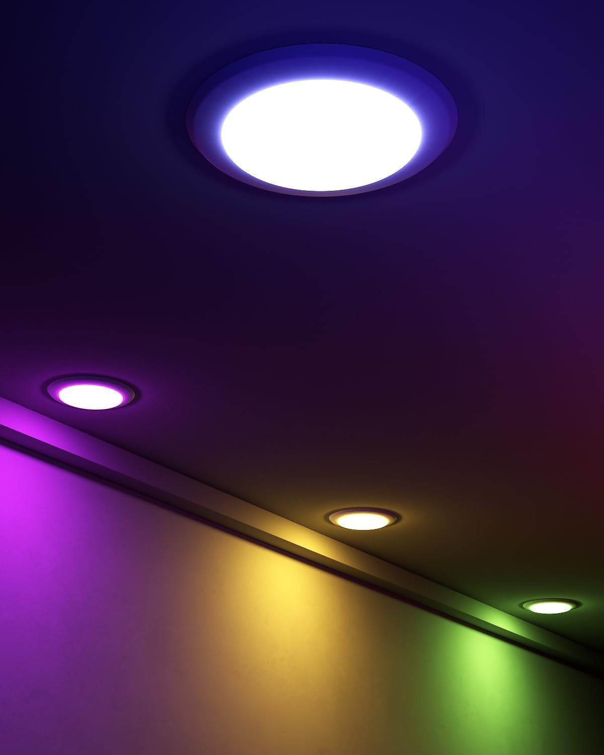 Lumary 13W Smart Flush Mount Ceiling Lights 5/6 Inch  Rgbww Wifi Led Disk Light  Color Changing 2700-6500K Dimmable Recessed Lighting  Surface Mount  Compatible With Alexa/Google Assistant-4Pack
