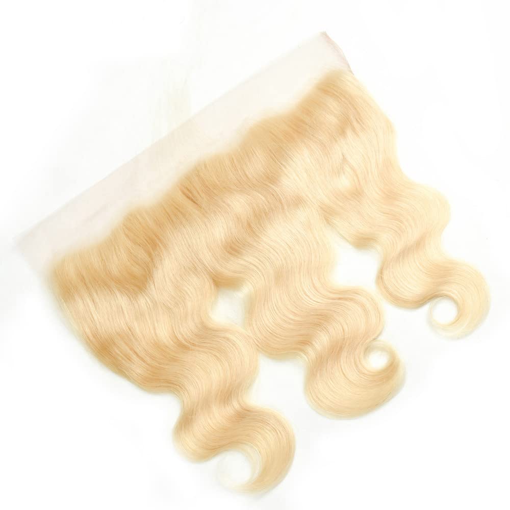 613 Frontal 13x4 Transparent HD Lace Front Closure Ear To Ear Body Wave 12A 100% Russian Platinum Blonde Virgin Remy Human Hair