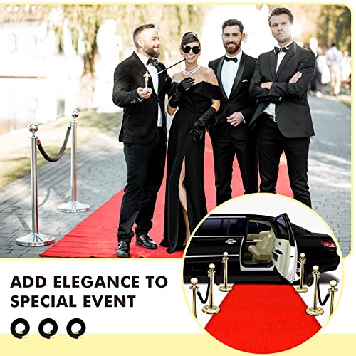 Woanger 6 Pack Velvet Stanchion Rope, 5 Feet Crowd Control Stanchion Ropes Safety Barrier with Gold Plated Hook for Carpet...