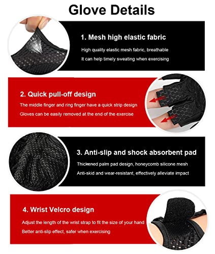 SUJAYU Workout Gloves for Women & Men, Gym Gloves Weight Lifting Gloves for Men, Mens Workout Gloves Fitness Gloves