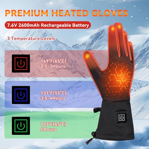 Rechargeable Hand Warmers, Portable Graphene Heated Gloves Handwarmers Bag with 10000MAH Power Bank&3 Heat Modes, Fast Ele...