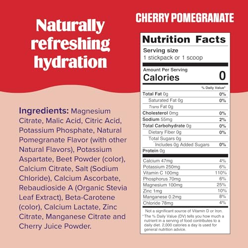 Ultima Replenisher Daily Electrolyte Powder Drink Mix – Sugar Free – Cherry Pomegranate, 30 Servings – Hydration Powder wi...