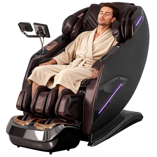 4D Massage Chairs Full Body,Zero Gravity SL-Track Shiatsu Massage Chair Recliner,Core Heating,20 Massage Techniques,Deep Y...