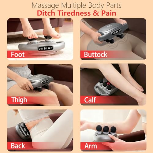 Gaolerbee 6-Head Massage Gun Deep Tissue Back Massager - 9Levels & 9Modes Electric Massagers Effectively Relieves General ...