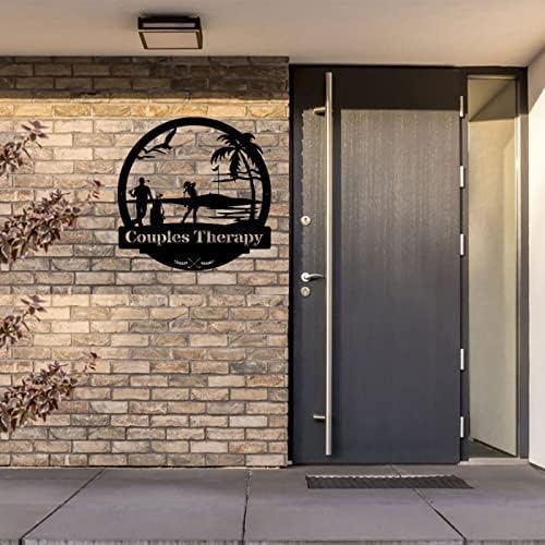 Custom Golf Metal Wall Sign - Personalized Golf Metal Wall Art - 18 inches Black Rectangular Couples Therapy Love Theme Wall Decor