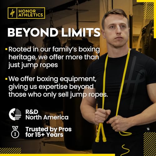 Honor Athletics | Pro Boxing Rope 3.0 | 5.3mm Jump Rope Indoor/Outdoor Adjustable For Boxing | Ultra-Durable, Non-Kinking ...