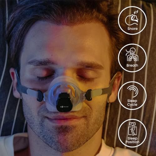 EMAY Sleep Breathing Monitor for Airflow Tracking | Record Breathing Continuously On The App | Monitor Sleep Quality and R...
