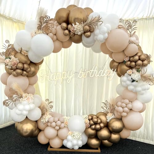 Awenztech 110pcs Nude Balloon Arch Garland Kit, 18 12 10 5 inch Apricot Balloons Different Sizes for Birthday Party Decora...