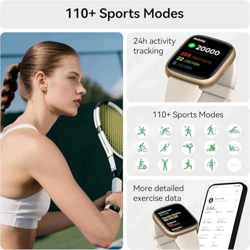 Smart Watch with Alexa Built-in, 1.83" HD Touchscreen Fitness Tracker with Bluetooth Calling, Fitness Watch with Heart Rat...