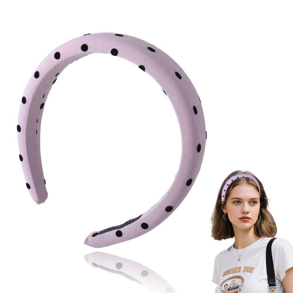 Large Polka Dot Headband Pink Birthday Party Headbands for Adults Elegant Pink Headbands for Women School Girl Costume Vintage P