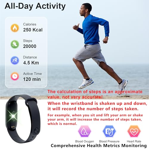 Consss Fitness Tracker Watch, 4-7 Day Battery Life, Pedometer, Blood Oxygen, Heart Rate, Sleep & Stress Monitoring, Waterp...