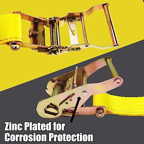 KJE E-Track Ratchet Straps, 4 Pack 2" x20' Heavy Duty Cargo Tie-Downs, 4500LBS Breaking Strength, Standard E Track Fitting...