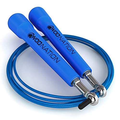 WOD Nation Adjustable Speed Jump Rope For Men, Women & Children - Blazing Fast Fitness Skipping Rope Perfect for Boxing, M...
