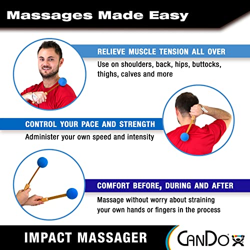 CanDo Percussion Massagers 2 Pack Manual Ball Massage, Flexible Stick Massage Tools for Sore Muscles, Back, Shoulders, Nec...