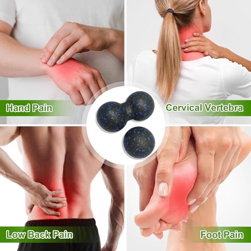 Peanut Massage Ball - Double Lacrosse Massage Ball & Mobility Ball for Physical Therapy - Deep Tissue Massage Tool for Myo...