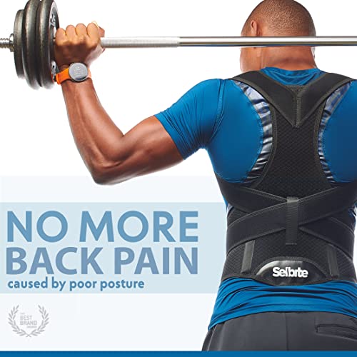 Selbite Posture Corrector for Men and Women - Back Brace for Upper and Lower Body Support - Adjustable Straightener with P...