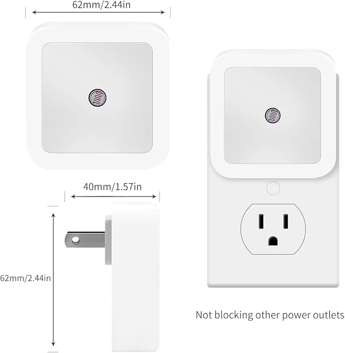 6 Pack Blue LED Night Light Plug in, Dusk to Dawn Sensor Automatic On and Off, Energy Efficient, Soft Glow Kids, Nursery, Bedroom, Bathroom, Hallway, Stairs, Kitchen