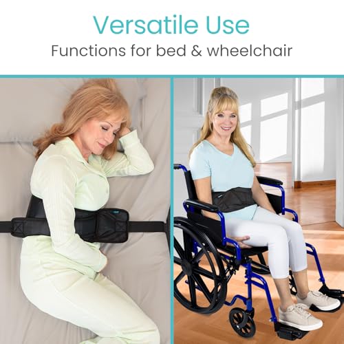 Vive Bed Restraints for Elderly Dementia Patients - Safety Belt for Wheelchair &Bed - Fall Prevention Device for Seniors -...