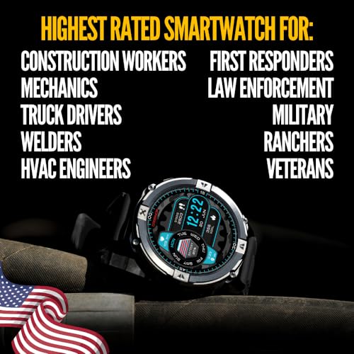 CARBINOX X-Ranger Smart Watch (Answer/Make Calls), Rugged Fitness Tracker IP69K Waterproof, Compatible with Android and iO...