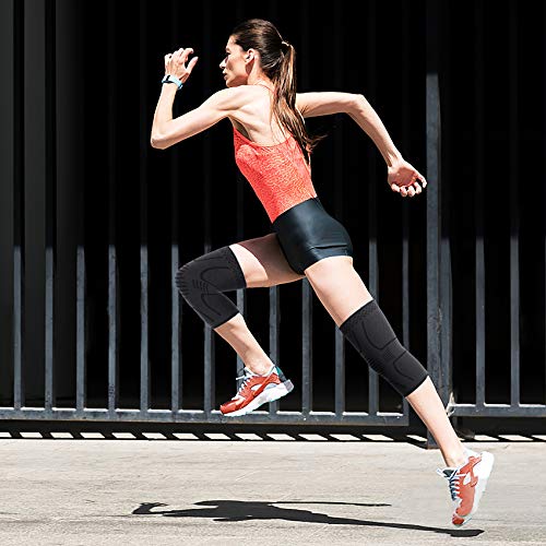 Double Couple 2 Pack Copper Knee Brace Knee Compression Sleeve Support for Men Women Knee Pain Working Out Running Sport A...
