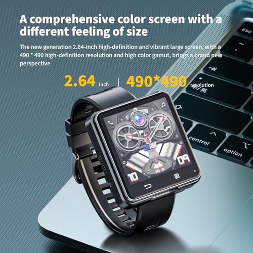 LOKMAT 4G Smart Watch Phone Call, 4GB+64GB Android 11 CPU MTK6761 Smartwatch, 2.64" Large Screen Gaming Watch 1200mAh Typ...