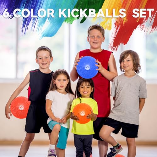 8.5 Inch Kickball Set, Dodgeballs 6 Pack,12 Pack,Playground Balls for Kids&Adults, Bouncy Balls Includes Pump and Storage ...