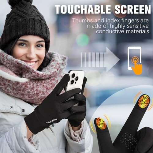 YANIKY Winter Gloves for Men Women: Windproof, Lightweight, Anti-Slip, Touch Screen, Sports Gloves for Running, Cycling, D...