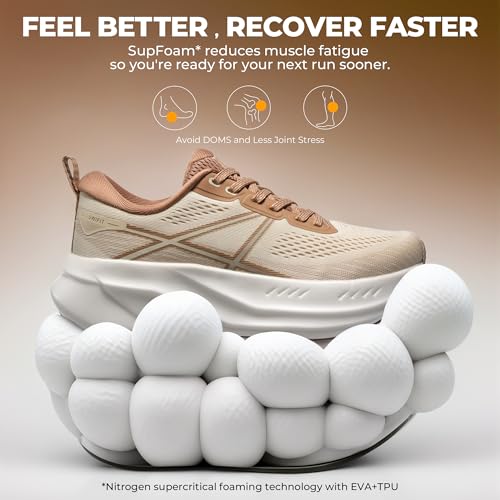 ALLSWIFIT Women's Road Running Shoes Cushion Tennis Shoes Non-Slip Comfortable Lightweight Gym Workout Athletic Arch Suppo...
