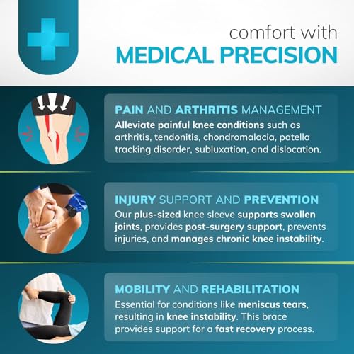 BraceAbility Bariatric Knee Brace for Large Legs - Plus Size Knee Brace with Side Stabilizers for Big Men or Women, Arthri...