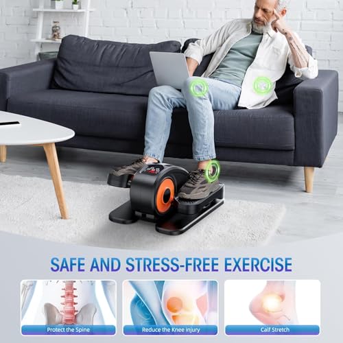 GUGTTR Under Desk Elliptical Machine, Electric Elliptical Leg Exerciser for Seniors Fully Assembled, Quiet & Portable Elec...