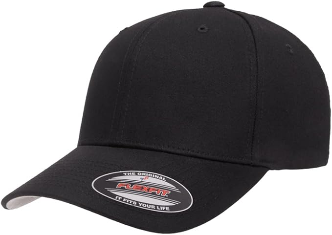 Flexfit 5001 Standard Cotton Twill Structured 6-Panel Fitted Baseball Cap | Bulk Pack Available