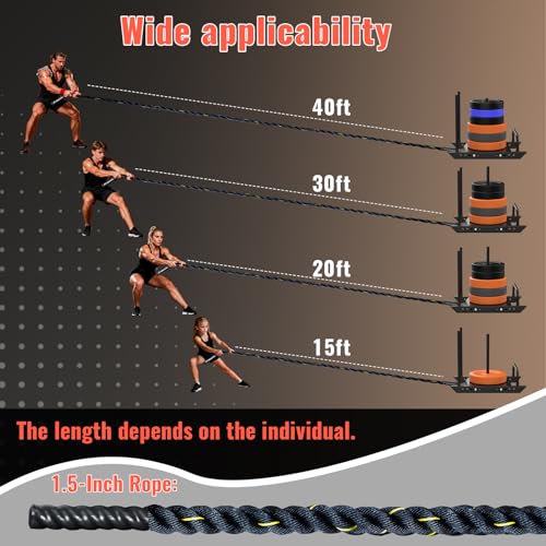 SOHIDAS Weight Sled Rope Workout Sled Pulling Rope, Sled Push Gym Equipment Rope for Weight Sleds for Training, Tire Pulli...