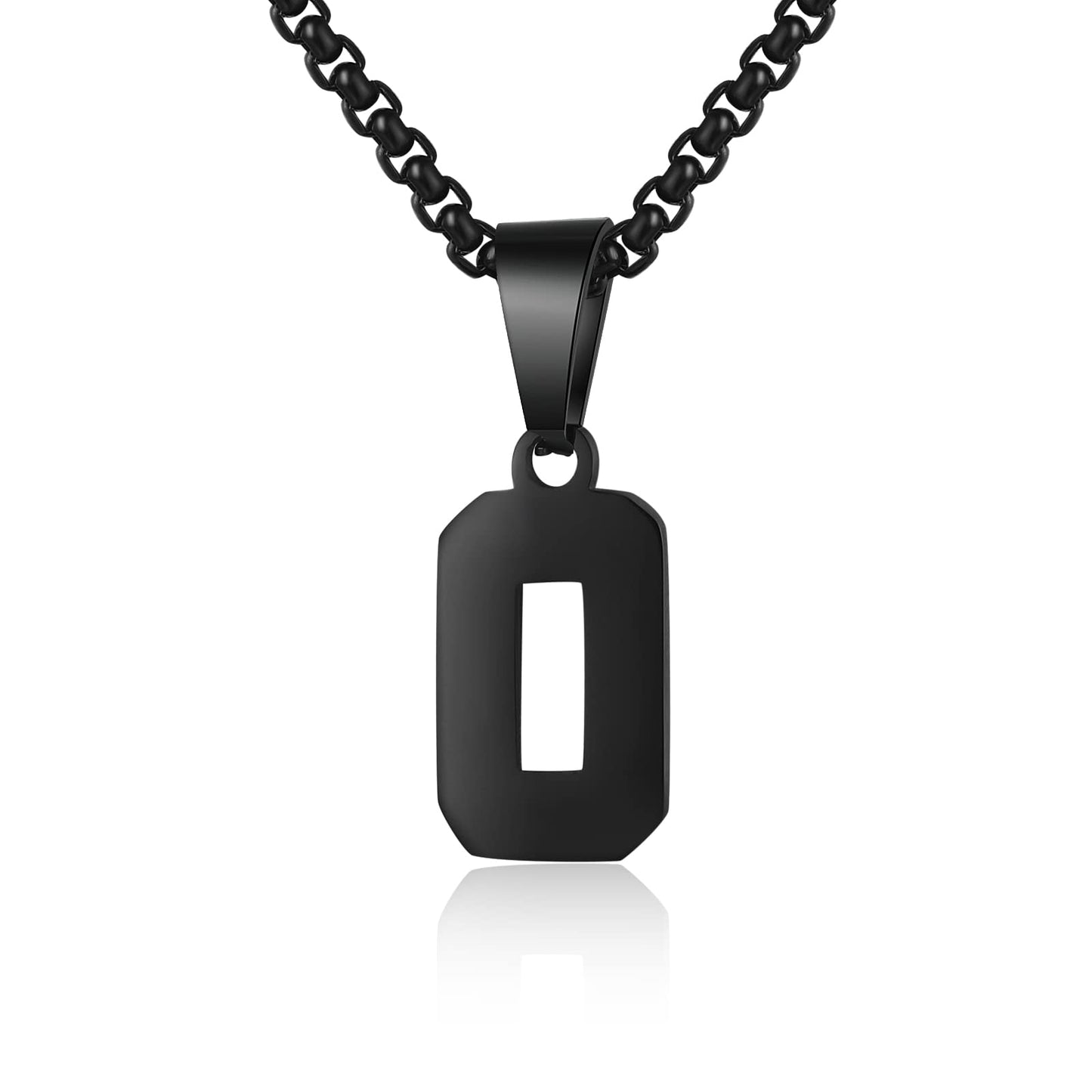 Number Necklaces Personalized Necklaces Black Initial Number Pendant Stainless Steel Chain Movement Necklaces for Men Women (0)