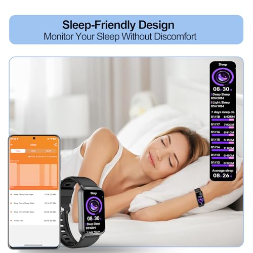 Fitness Tracker (Answer/Make Calls), Smart Watch for Women Men, with 1.47″ AMOLED Always-On Display, 24/7 Heart Rate, Slee...