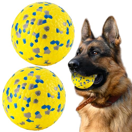 FUSOTO 2Pcs Dog Balls, Tennis Balls for Dog Aggressive Chewers, for Large Medium Small Puppy, Training Catch&Fetch, Water ...