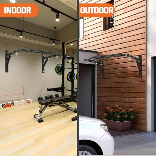 Upgrade Pull Up Bar Wall Mounted,Heavy Duty Multi Grip Chin Up Bar for Strength Training, 600 lbs Capacity, Durable Steel ...