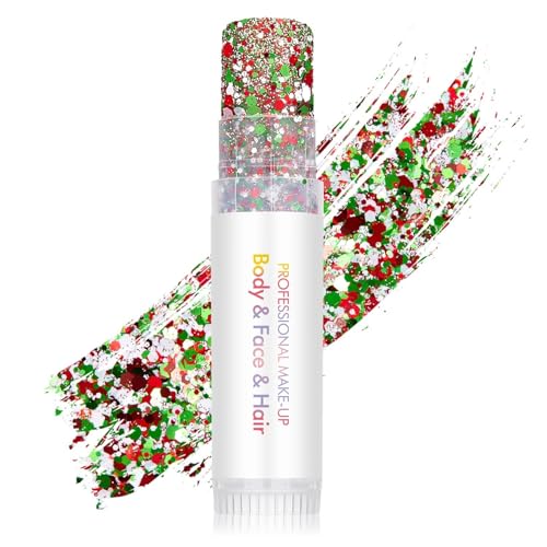 Christmas Body Glitter Stick, Holographic Sparkling Sequins Neon Outfit Music Rave Festival Perfect Christmas Accessories ...
