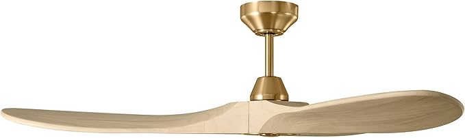 3MAVSM52BBSWWO Smart Maverick Ceiling Fan with Remote Control, Indoor or Outdoor, Compatible with Alexa & Google Voice (Burnished Brass with Washed White Oak Blades, 52-Inch)