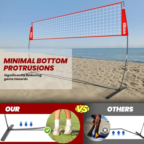 12FT/20FT Portable Volleyball Net Volleyball Net for Backyard Freestanding Volleyball Practice Net Outdoor Indoor Volleyba...