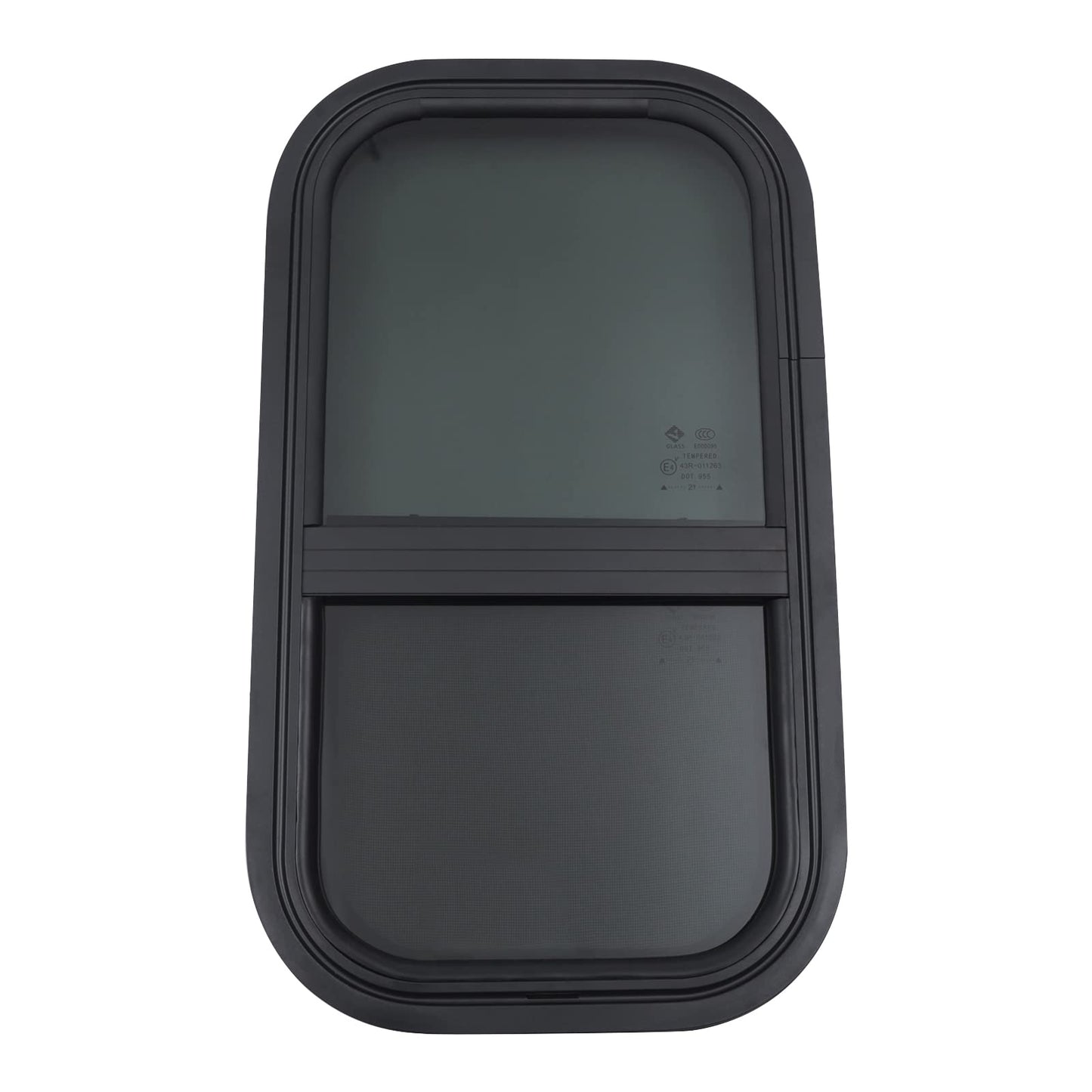 Eapmic RV Window - Vertical Sliding, 12inx22in, Black, Replacement for Teardrop, Cargo, Horse Trailer, Marine Camper