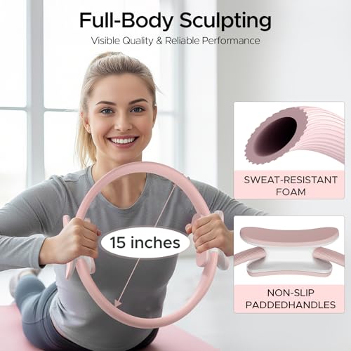 diputox Pilates Ring Kit for Women, Pilates Equipment Accessories, Home Workout Set with Magic Circle, Mini Exercise Ball,...